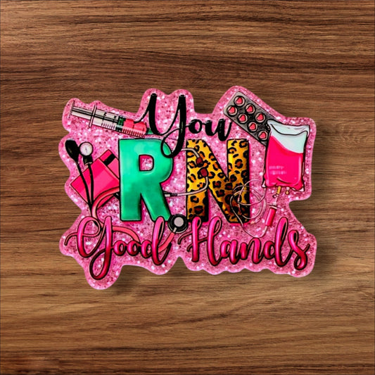 You RN Good Hands Acrylic Flatback