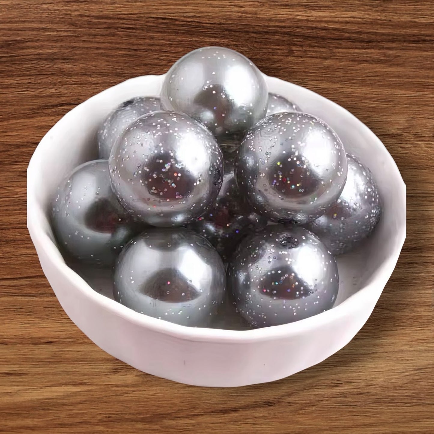 12mm Glitter Acrylic Bead
