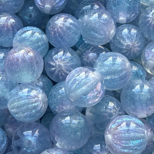 16mm Blue Holographic Acrylic Bead