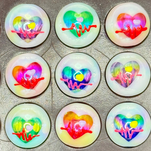 16mm Colorful Heart Acrylic Beads
