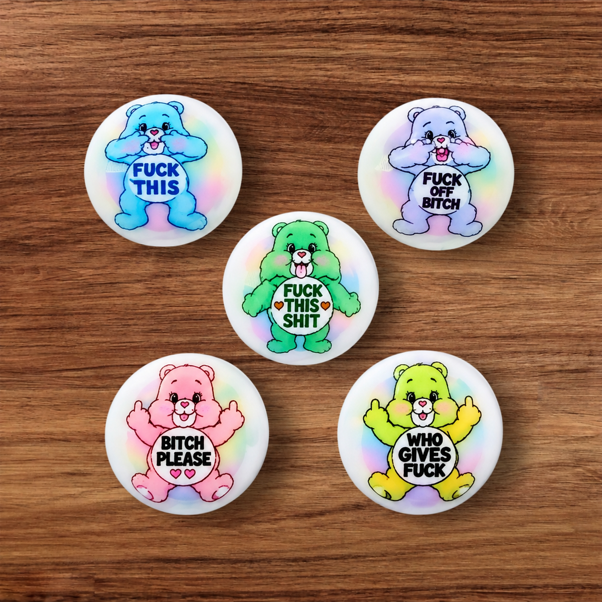 16mm Acrylic Swear Bear Beads