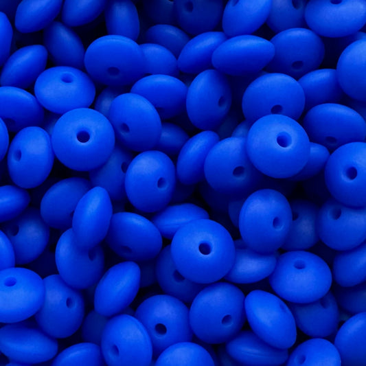 12mm Sapphire Silicone Lentil Bead