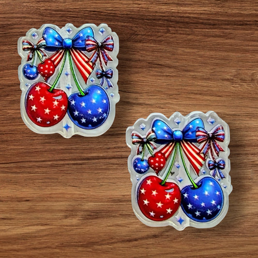 Patriotic Cherries Acrylic Focal