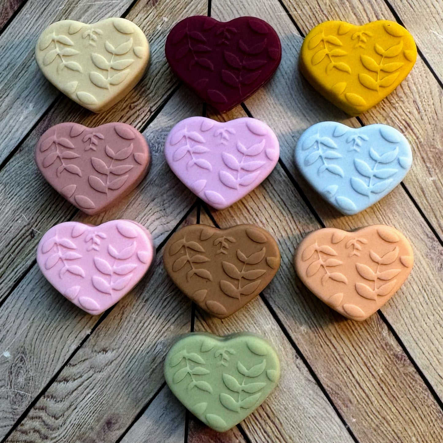 Embossed Hearts Silicone Focal