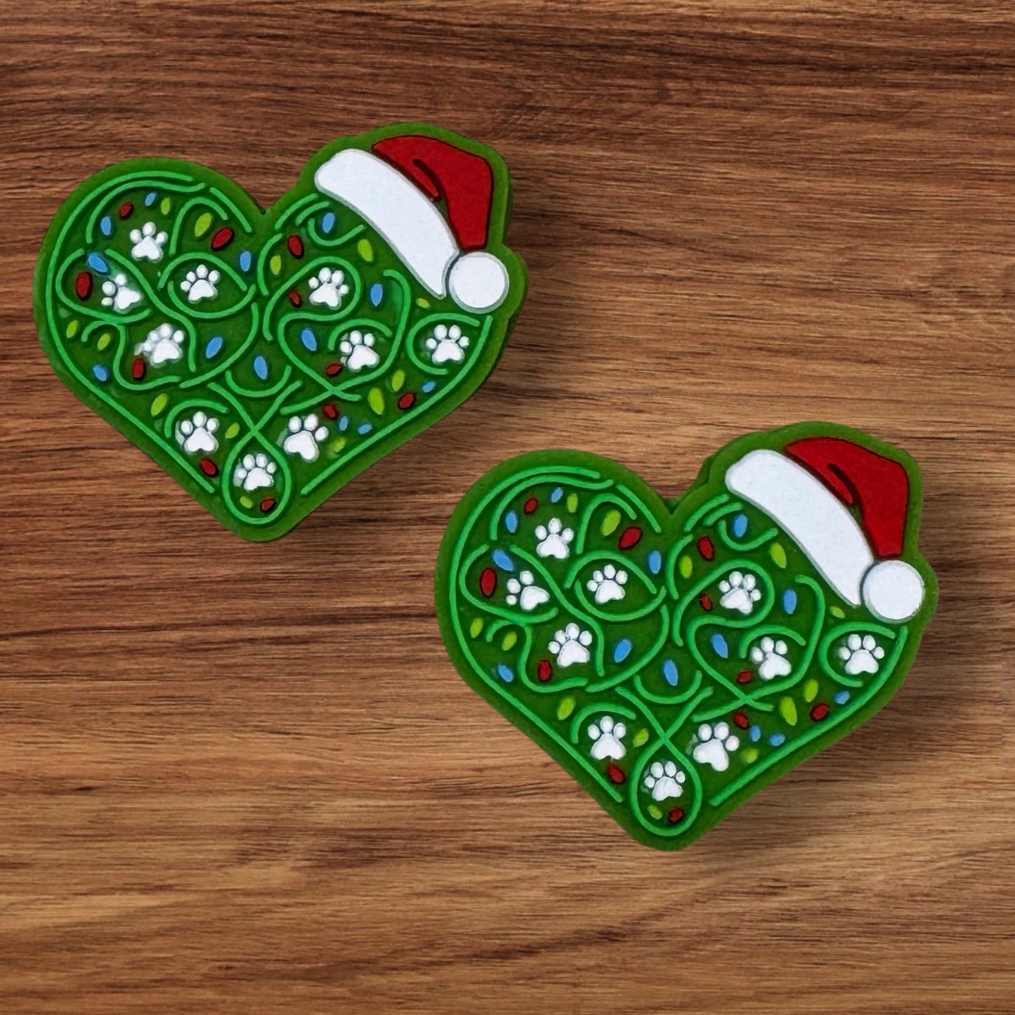 Paw Print Christmas Heart Focal