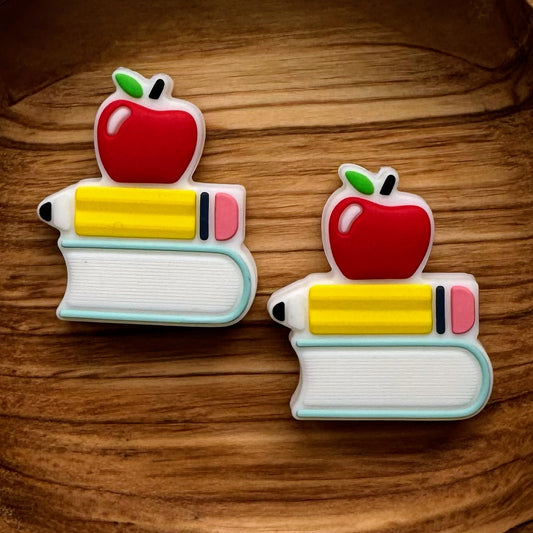 Book, Pencil, and Apple Stack Focal