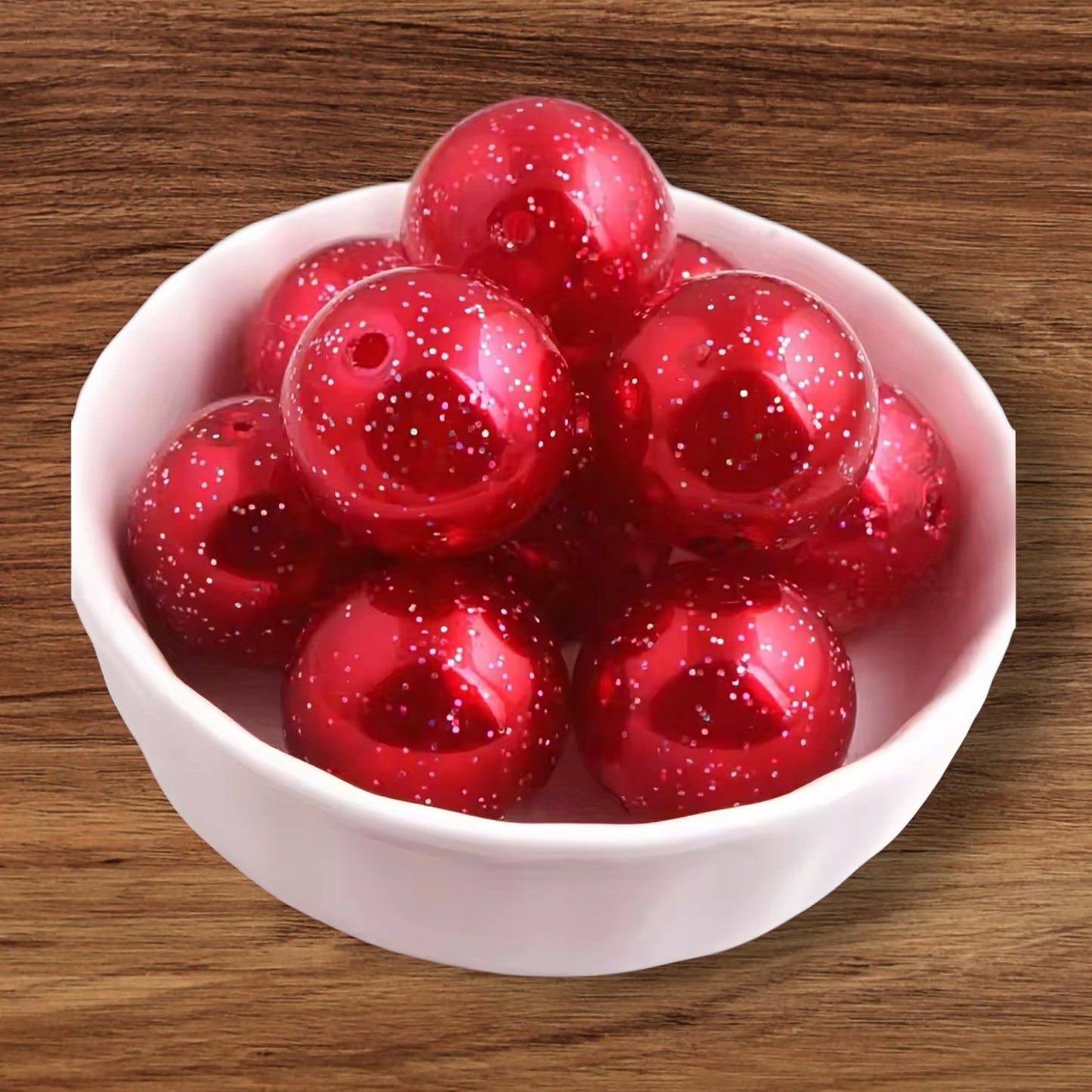 12mm Glitter Acrylic Bead