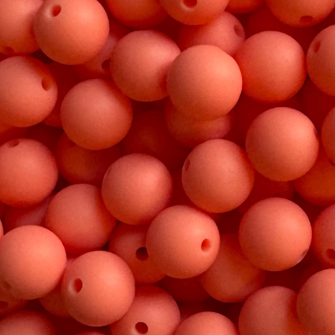 15mm Orange Powder Silicone Bead