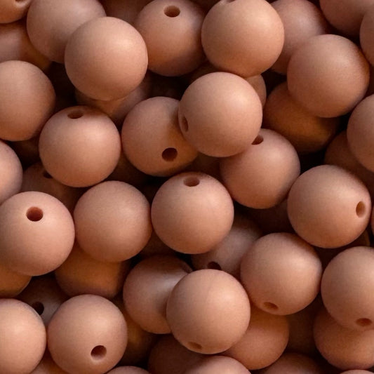 15mm Dusty Pink Silicone Bead