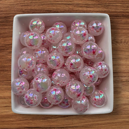 16mm Pink Blossoms Acrylic Bead