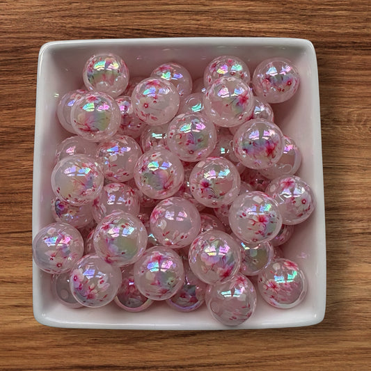 16mm Pink Blossoms Acrylic Bead