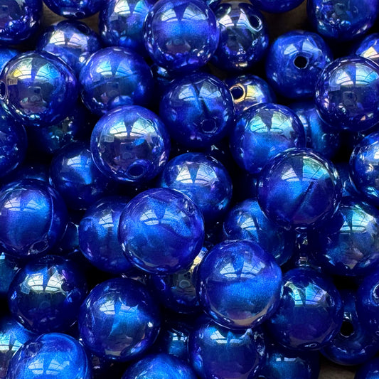 16mm Royal Blue Galaxy Beads