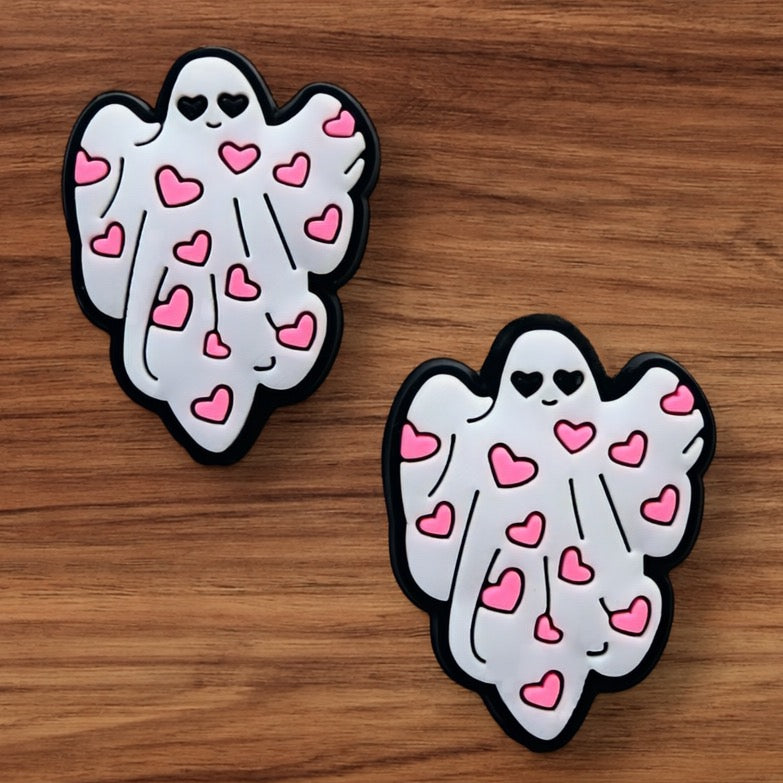 Ghost With Pink Hearts Focal