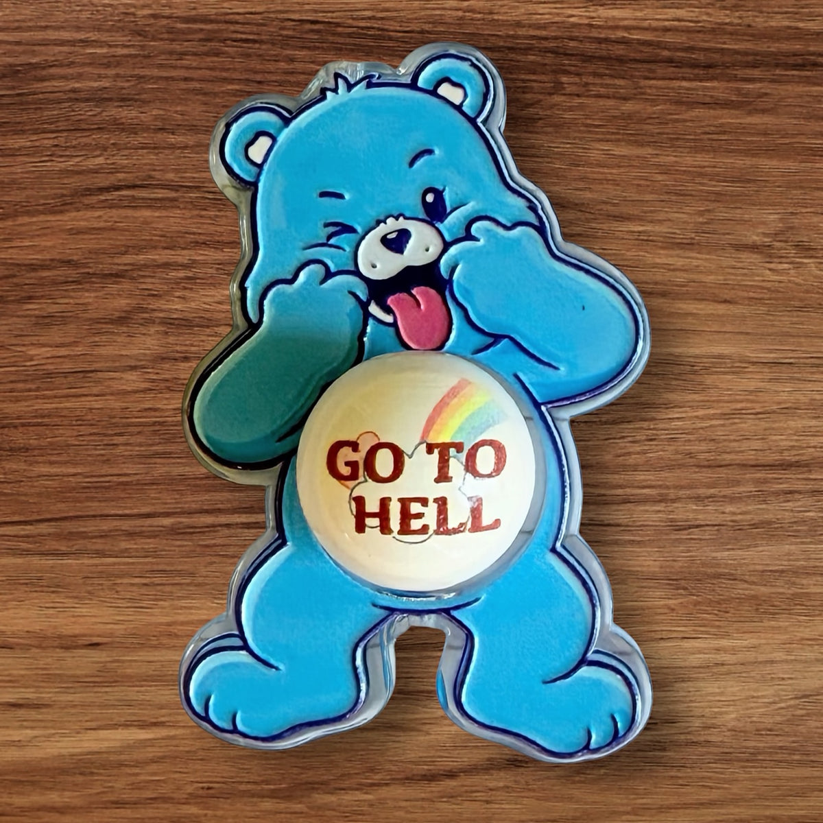 Acrylic Swear Bear Focal With Matching 16mm Bead Multiple Styles Available