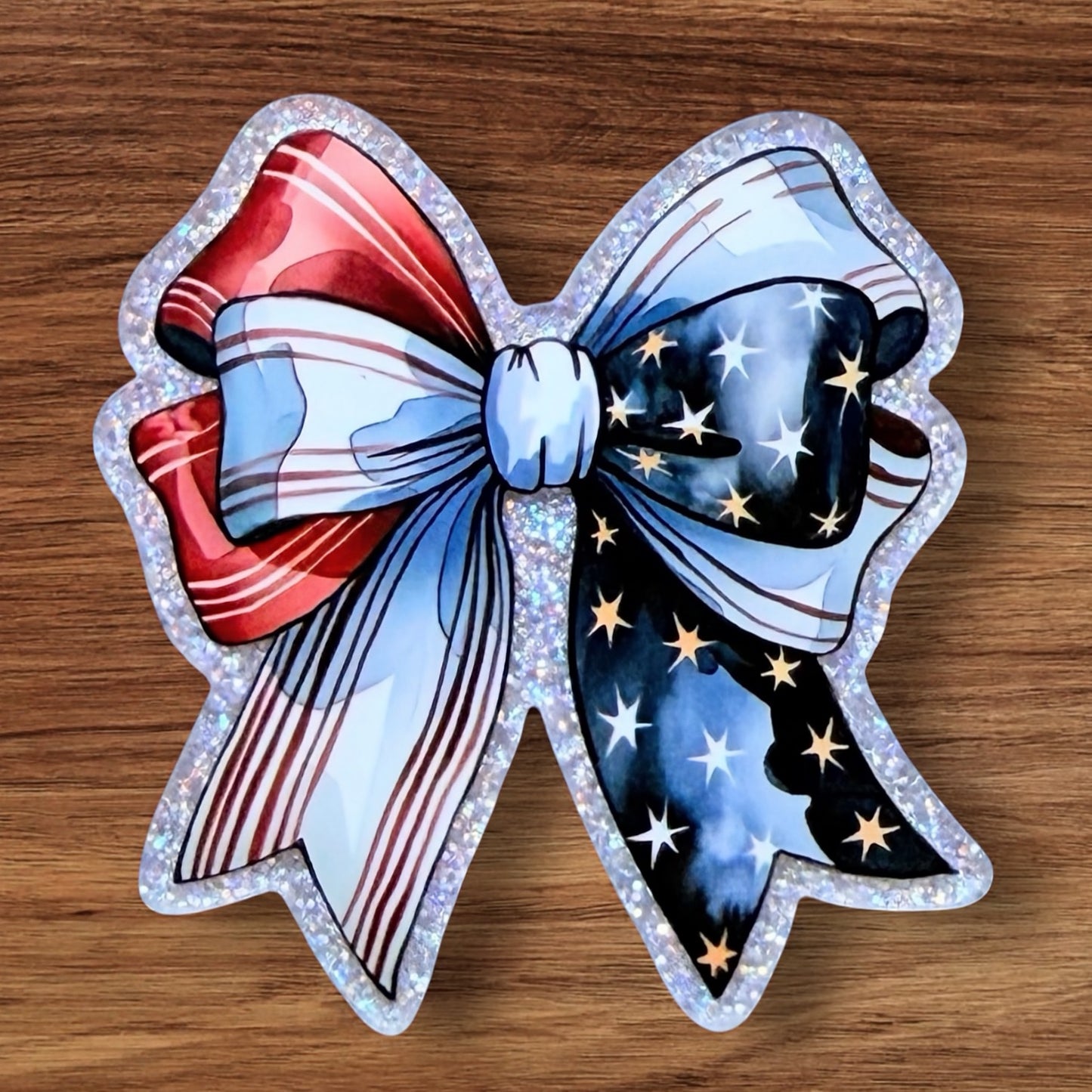 Patriotic Bow Acrylic Flatback