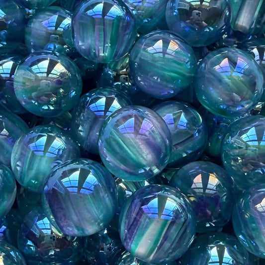 16mm Blue & Purple Extra Glossy Acrylic Bead