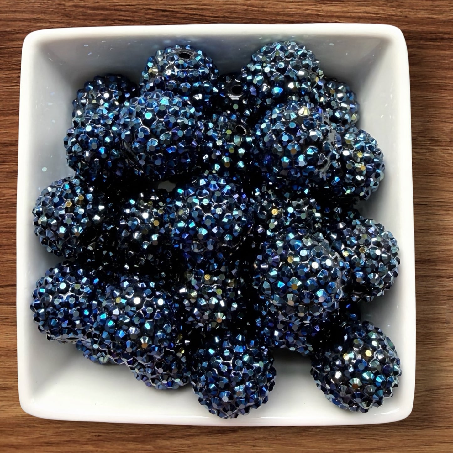 20mm Navy Blue Rhinestone Bead