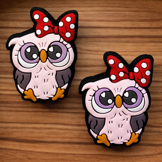 Owl In Polka Dot Bow Focal