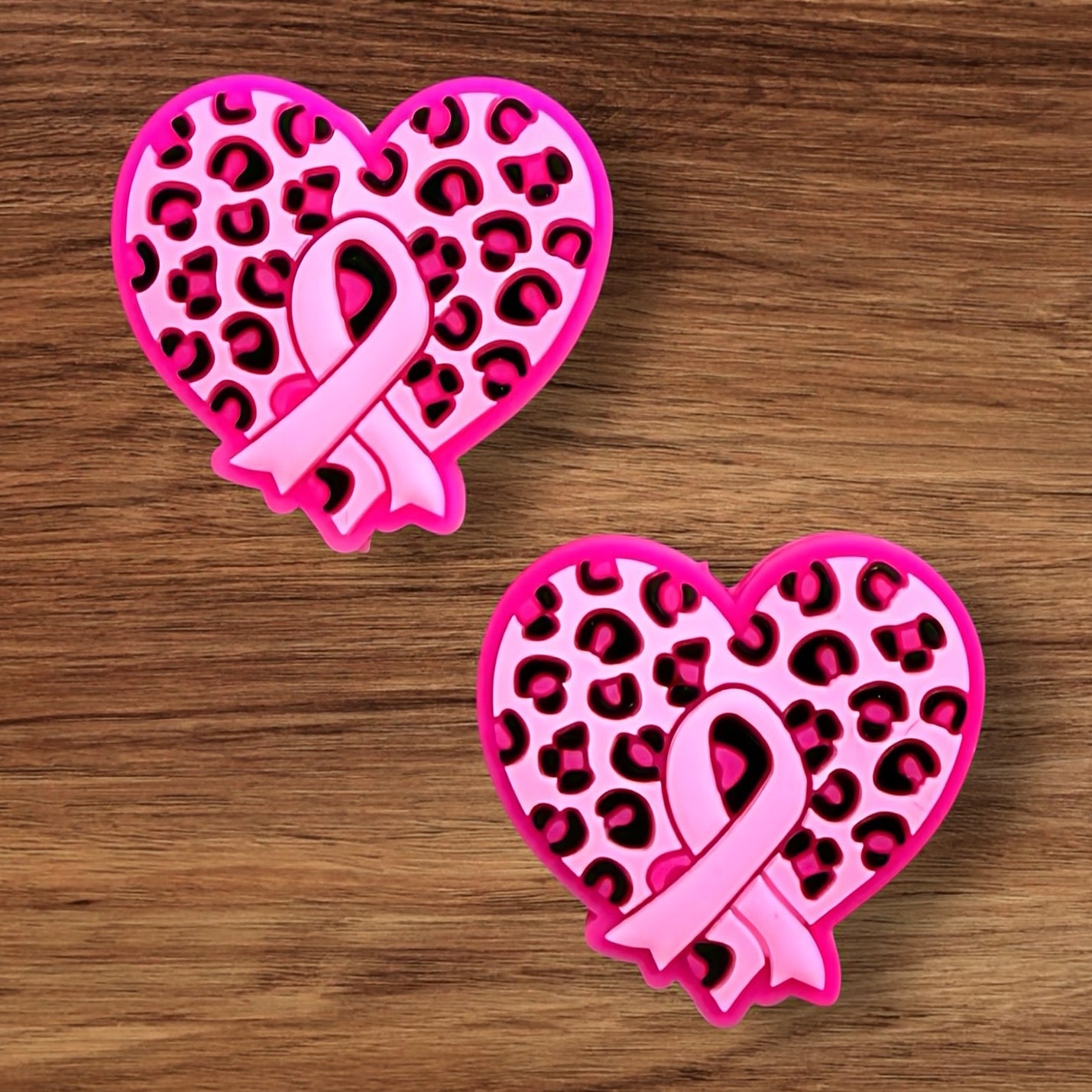 Pink Leopard Heart Focal