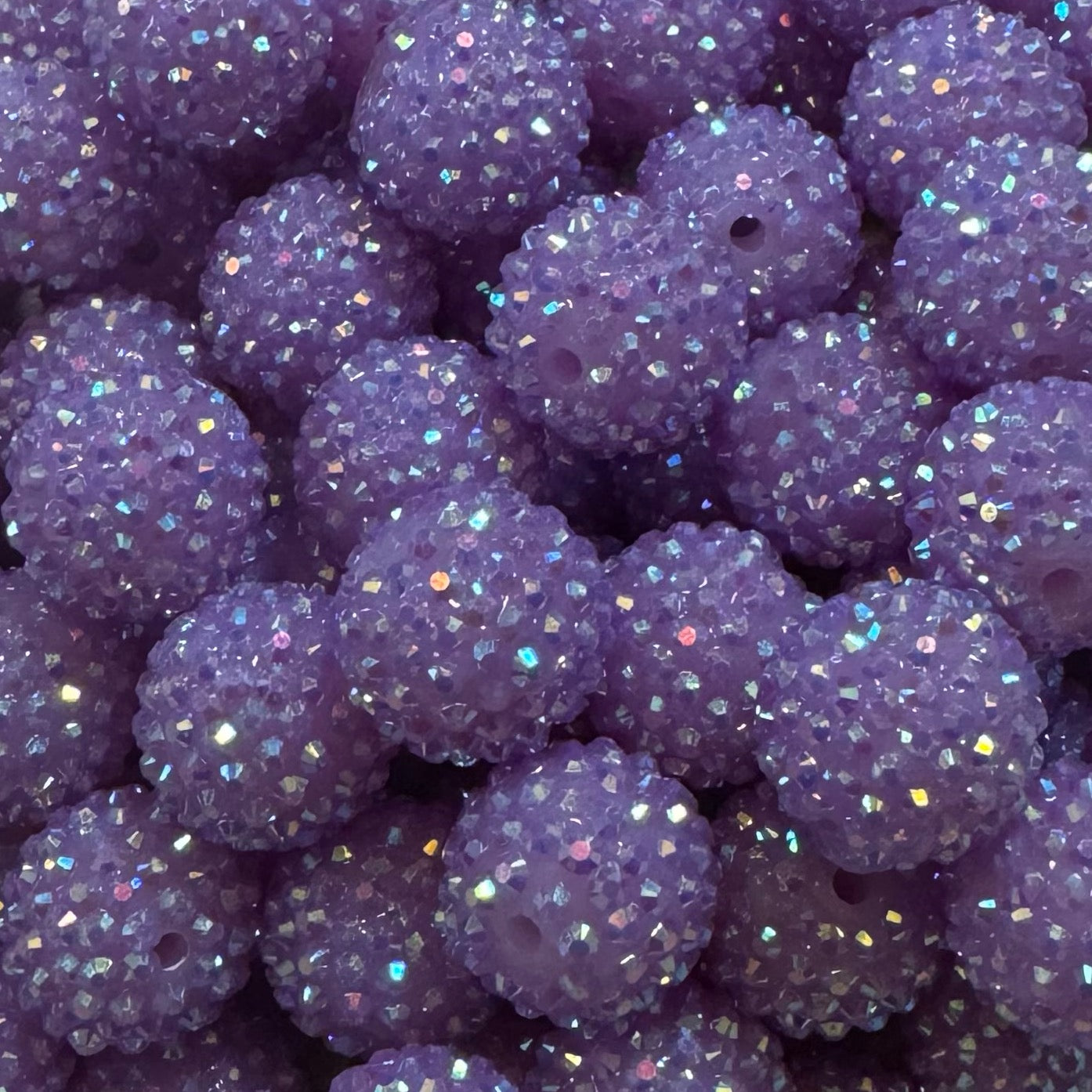 20mm Light Purple Rhinestone Bead