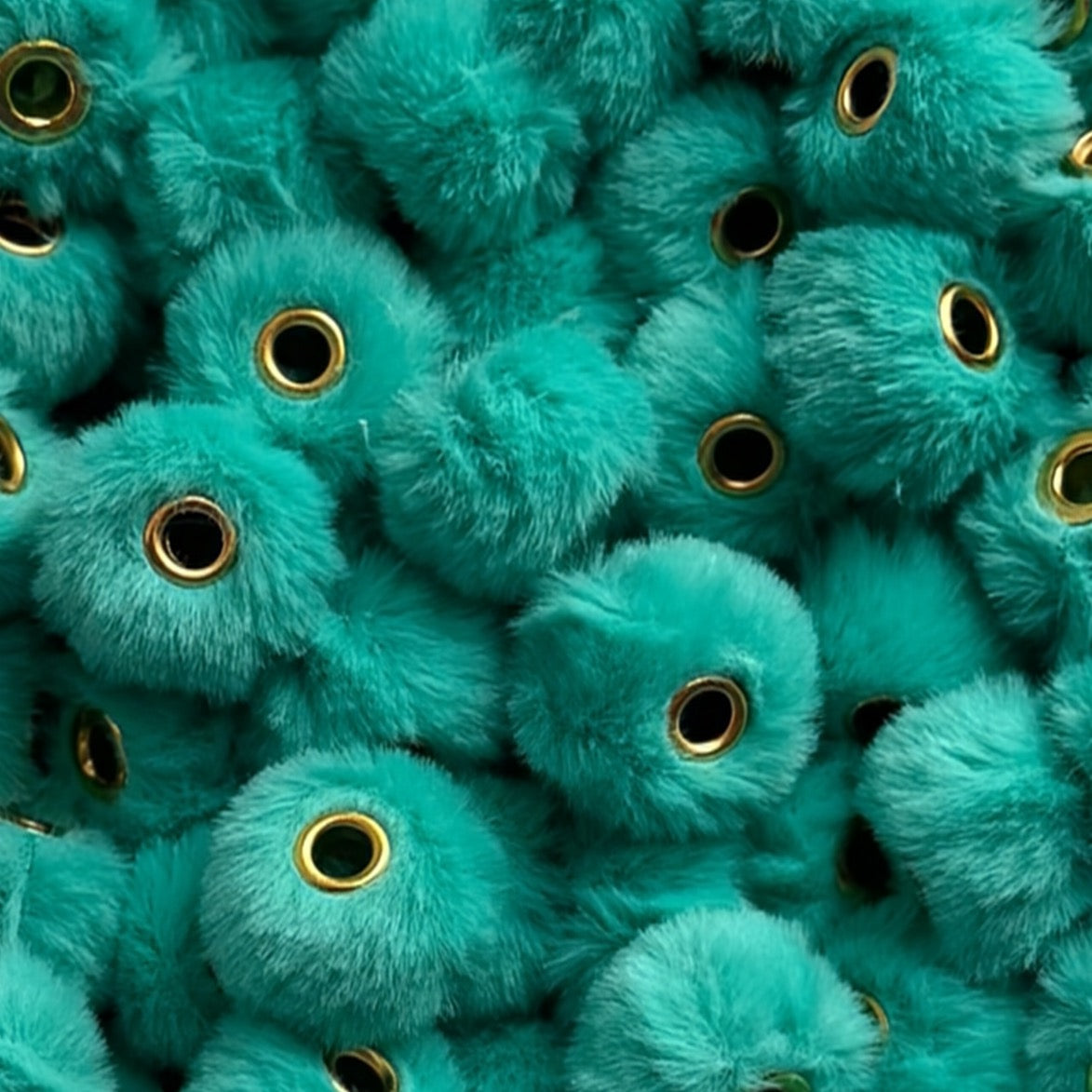 20mm Turquoise Fuzzy Beads