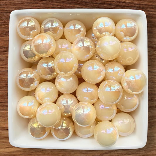 16mm Cream Galaxy Acrylic Bead