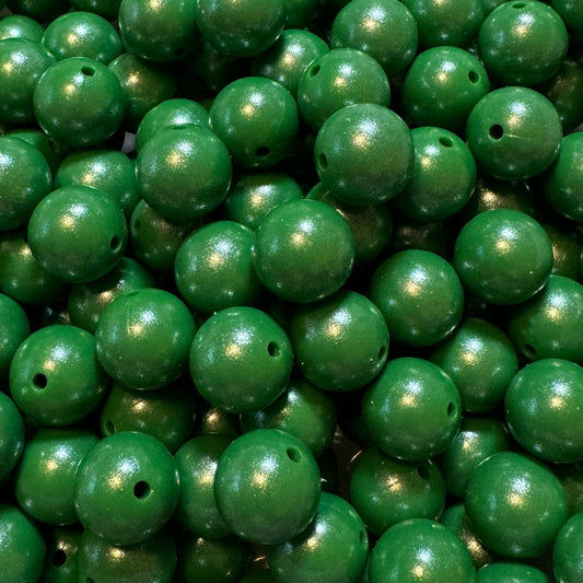 15mm Christmas Green Chameleon Silicone Bead