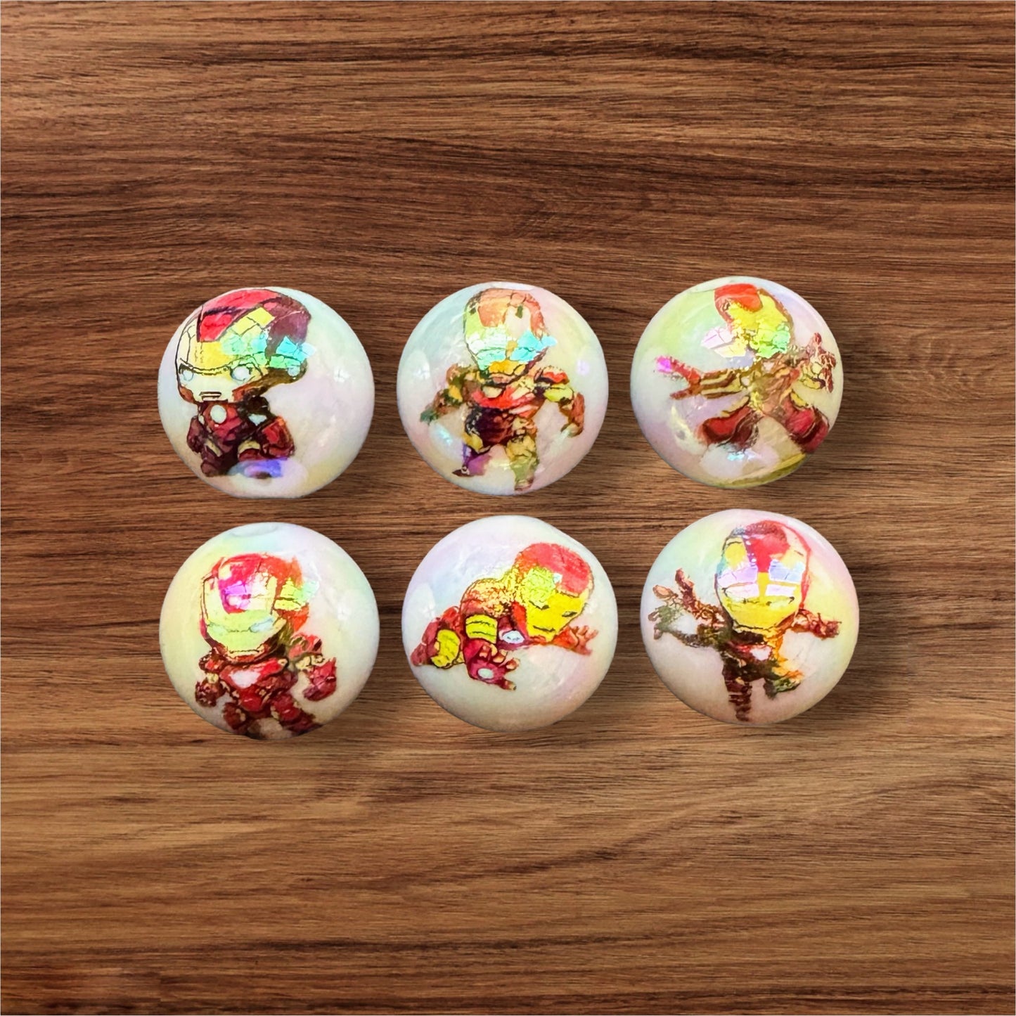 16mm Red & Yellow Superhero Acrylic Bead