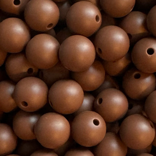15mm Chocolate Brown Silicone Bead