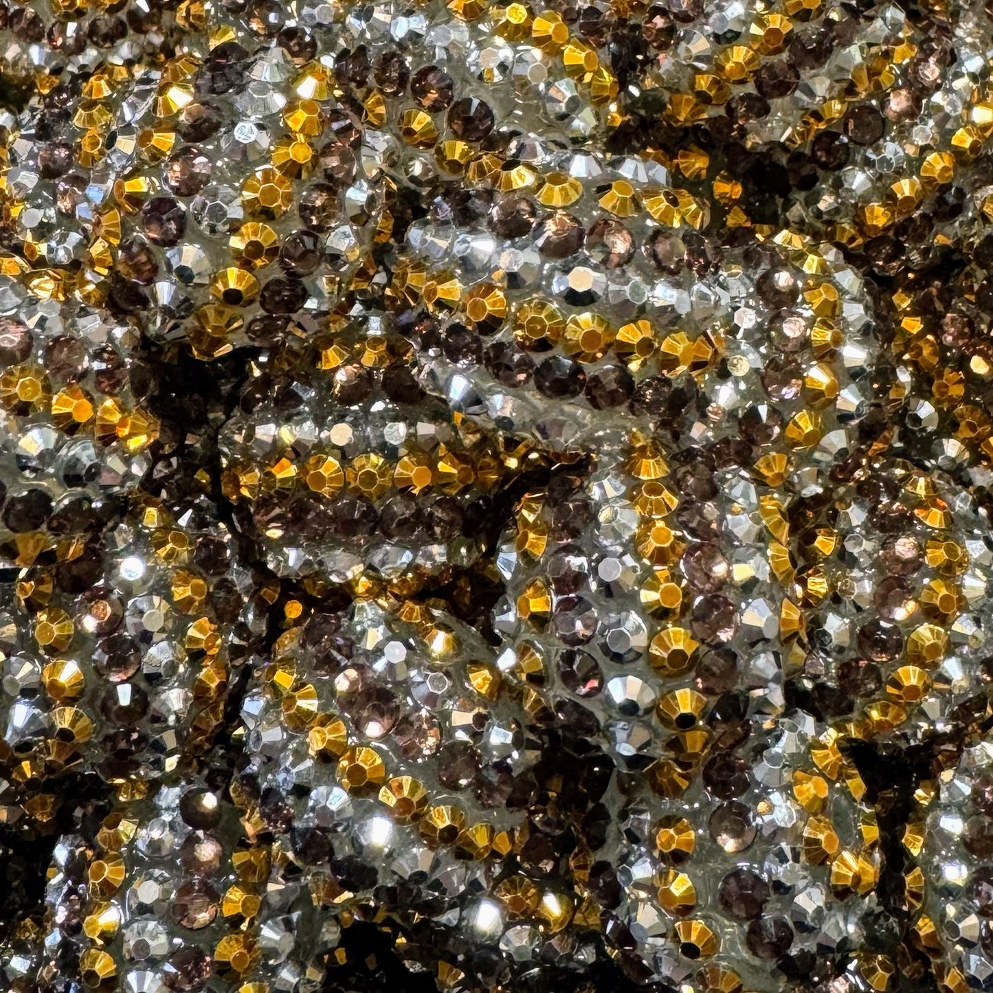 20mm Gold & Brown Acrylic Rhinestone Bead