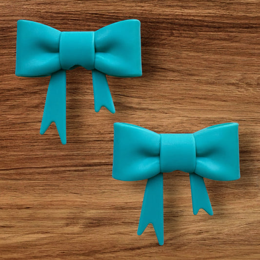 Turquoise Bow Focal/Straw Topper