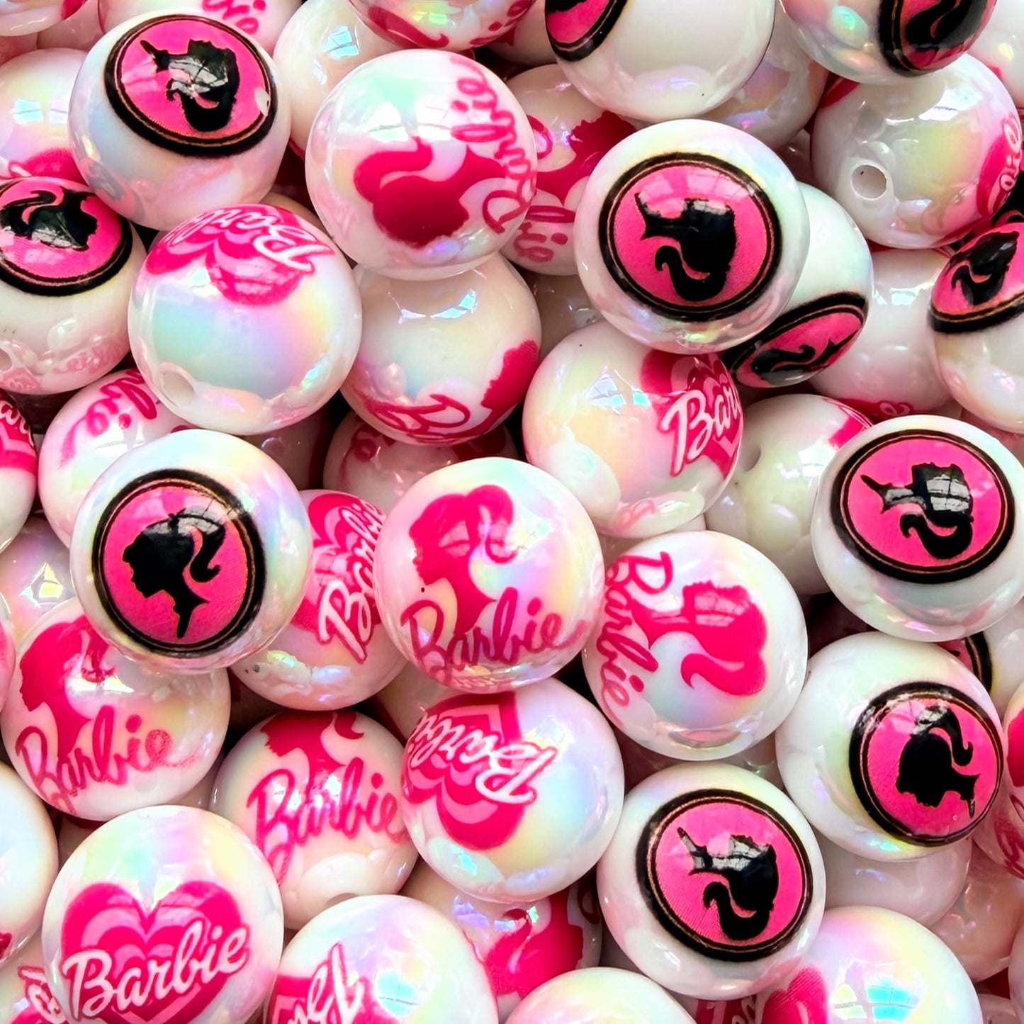 16mm Pink Girl Acrylic Bead
