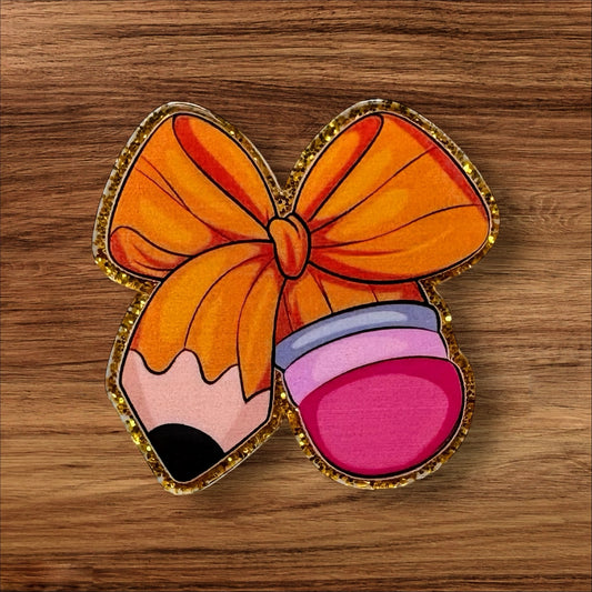 Pencil Bow Acrylic Flatback