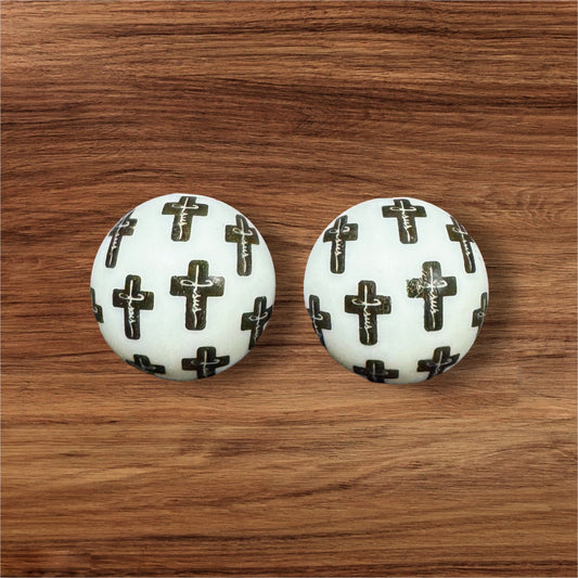 15mm Jesus Cross Silicone Bead