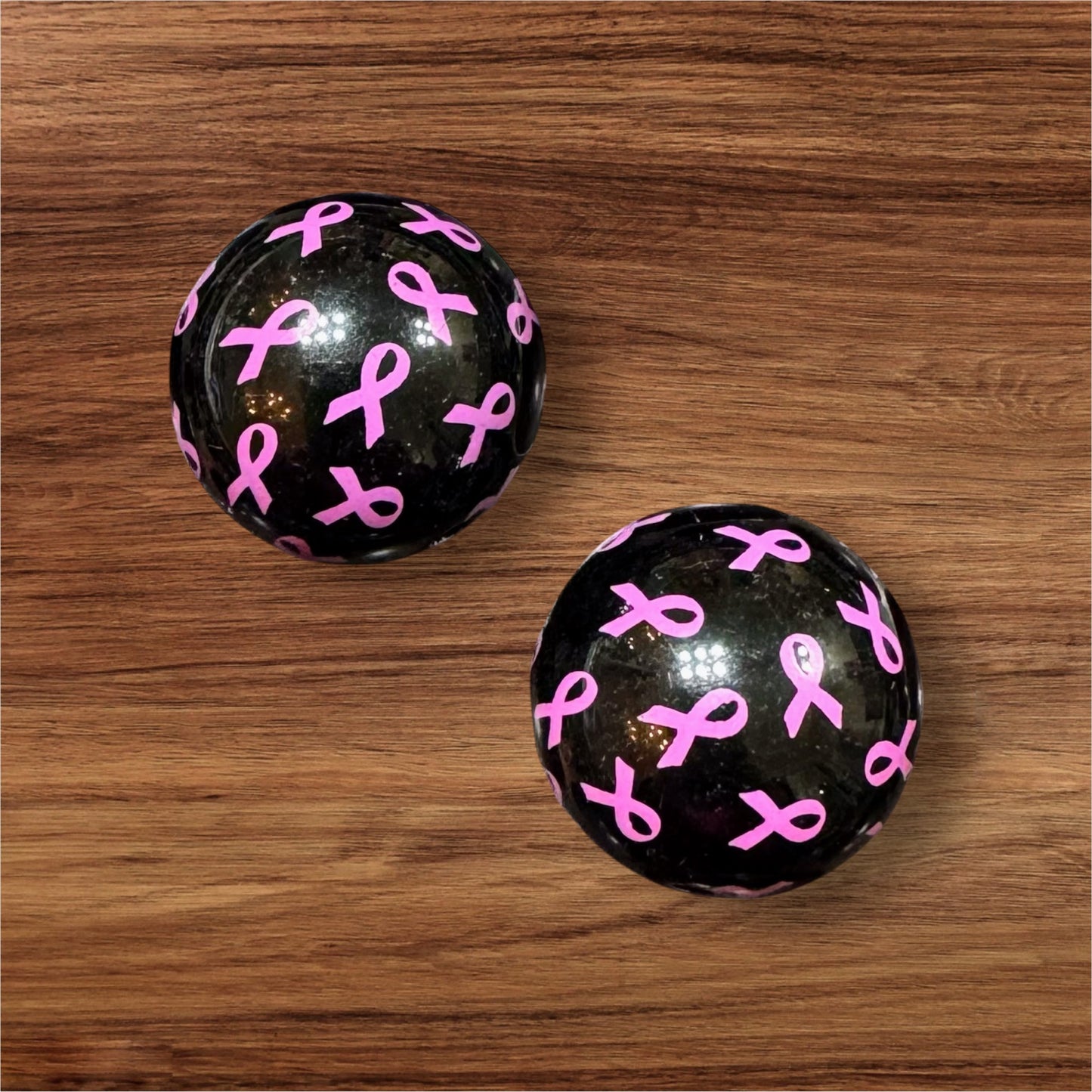 20mm Pink Ribbon Acrylic Bead