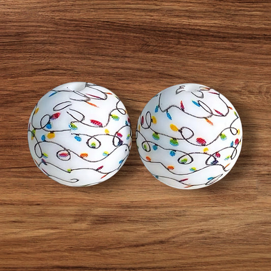 15mm Christmas Lights Silicone Bead