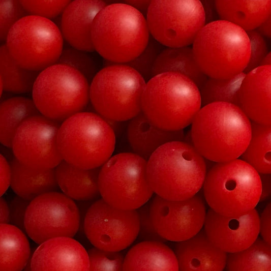 15mm Red Silicone Bead