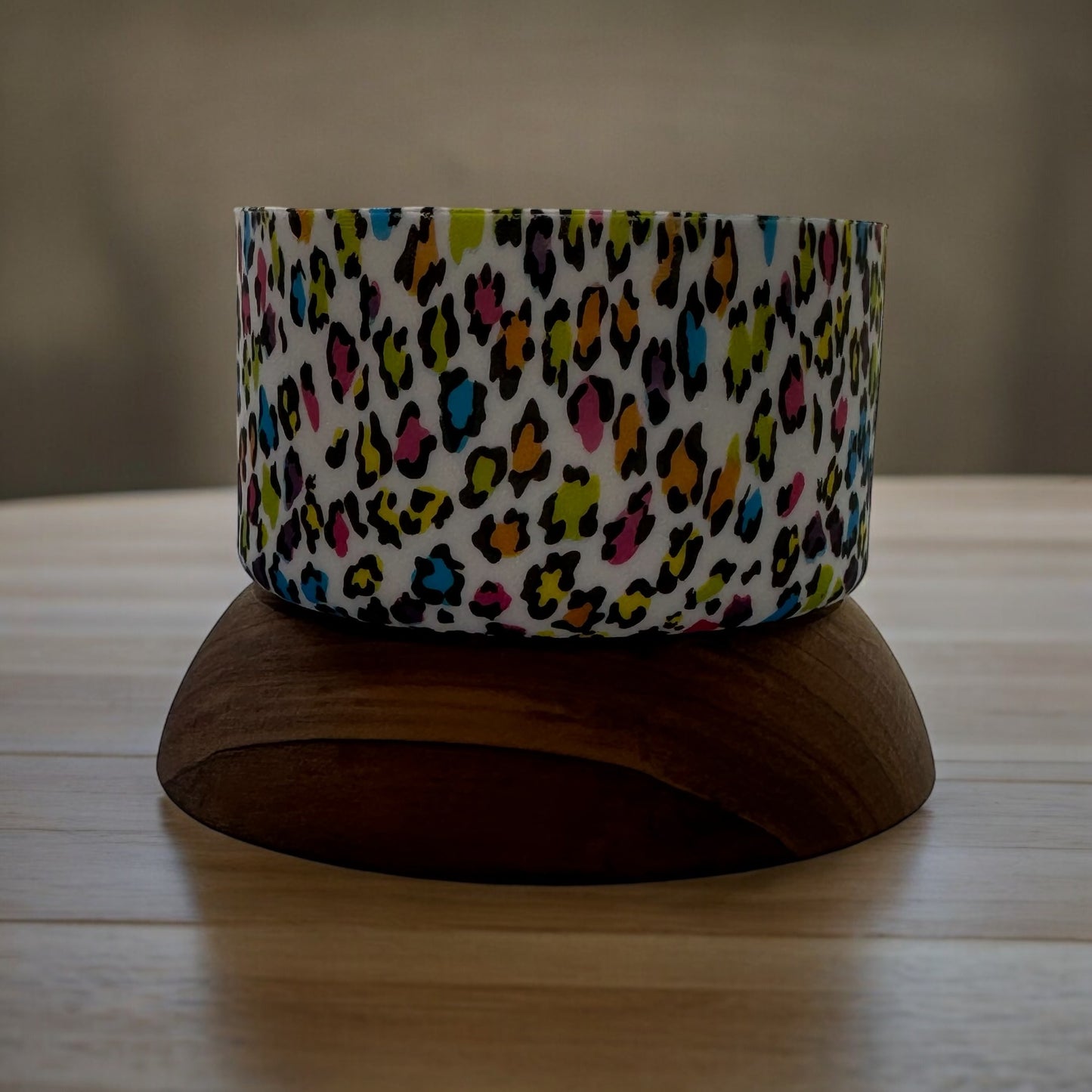 Colorful Leopard Silicone Cup Sleeve