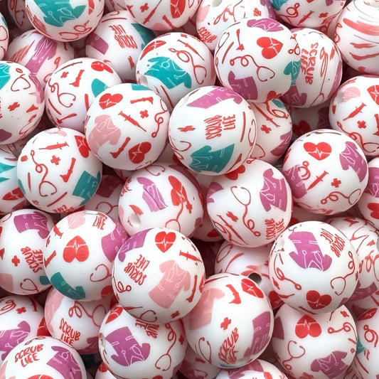 15mm Scrub Life Silicone Bead