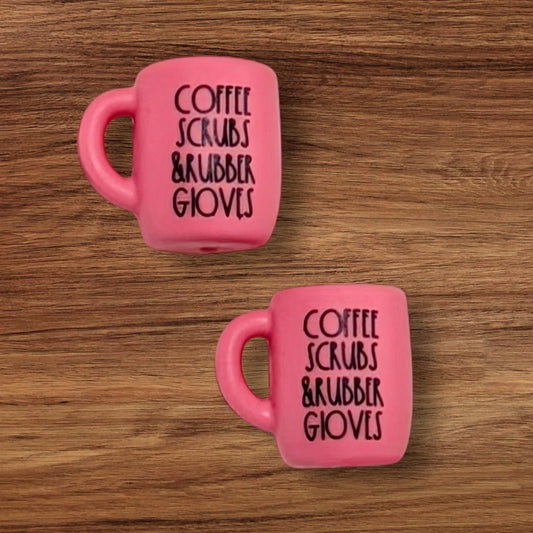 Coffee Scrubs & Rubber Gloves Mug Focal (Pink)