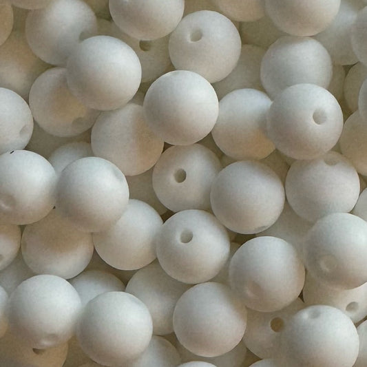 15mm White Silicone Bead