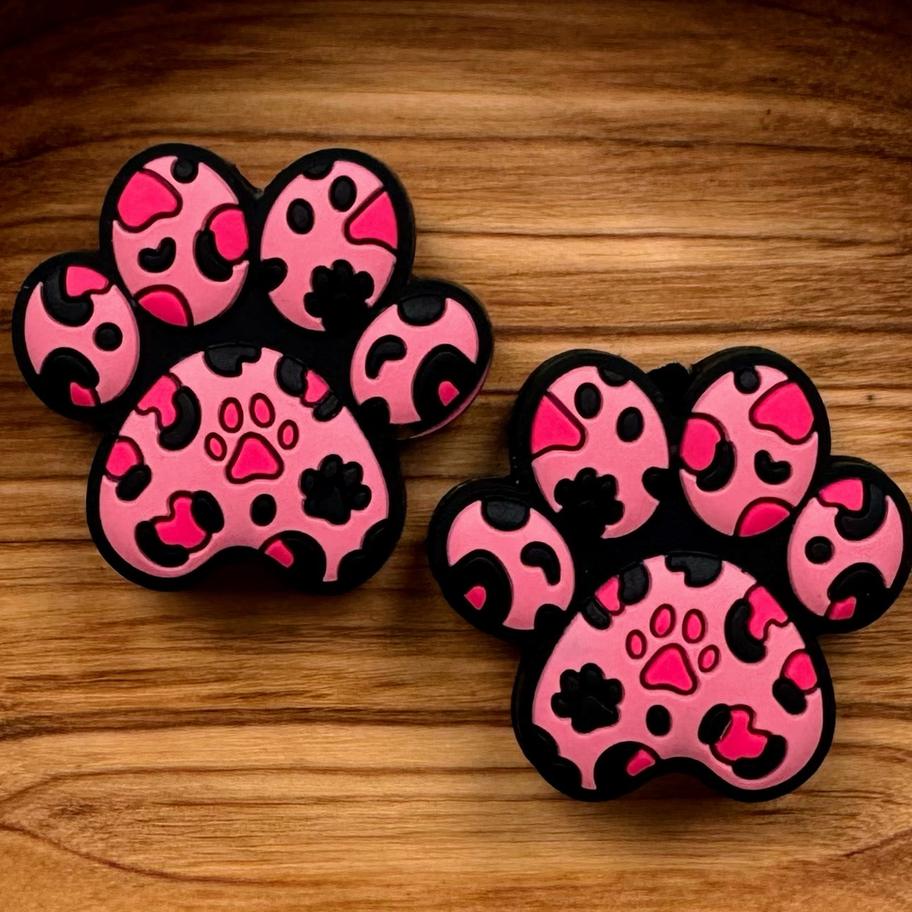 Pink Leopard Paw Print Focal