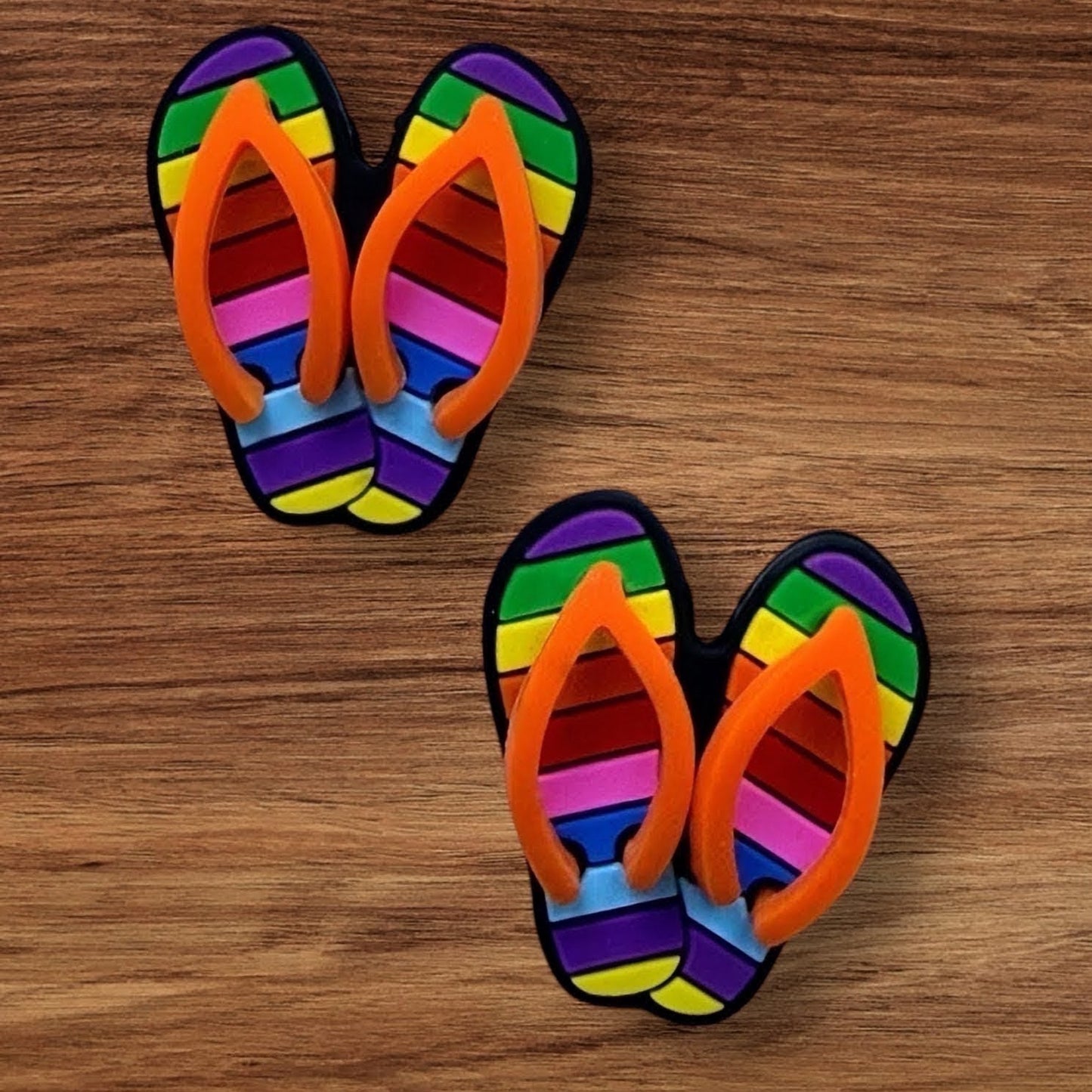 3-D Flip Flop Focal (Orange Strap)