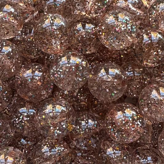 16mm Brown Glitter Acrylic Bead