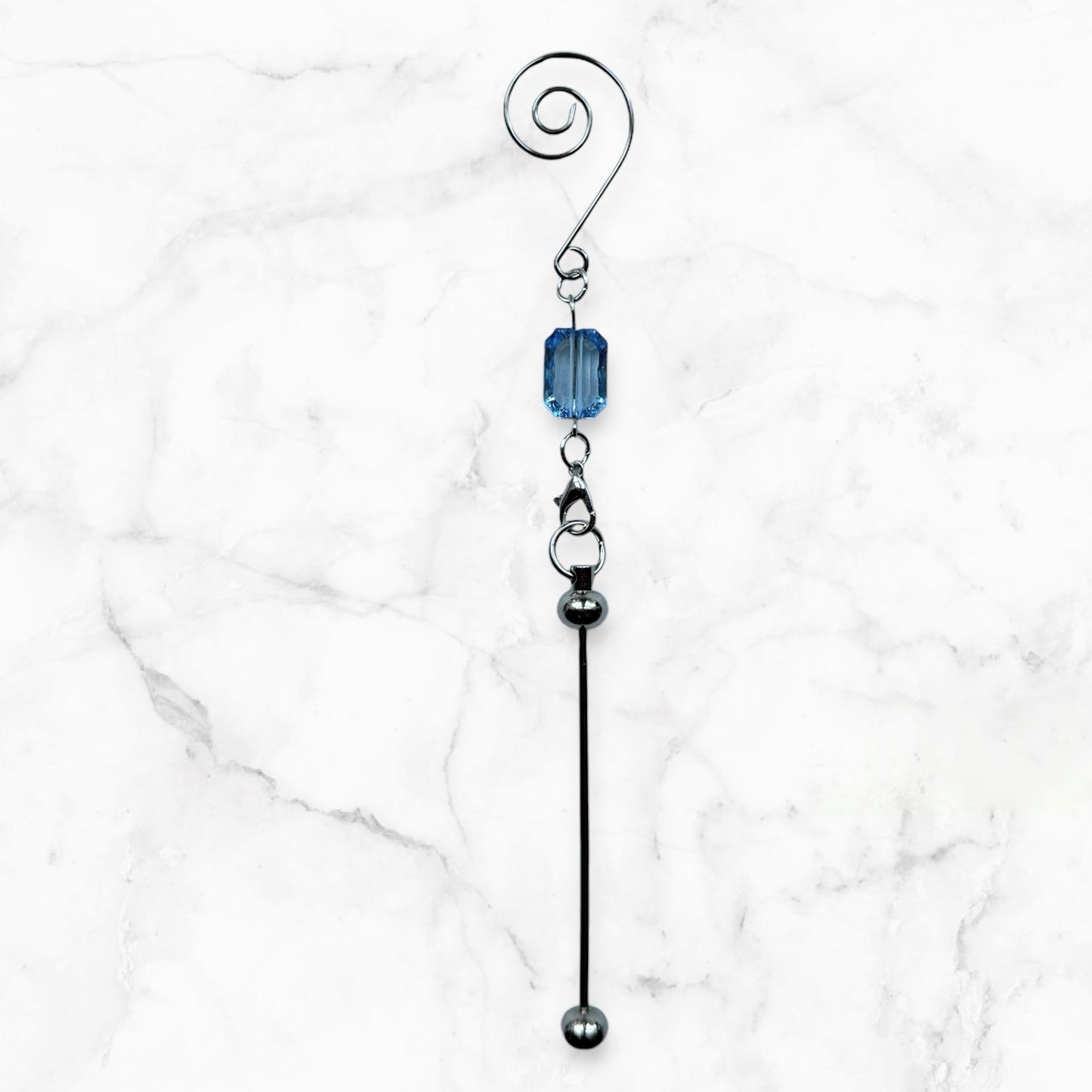 Beadable Ornament Hook (Blue)