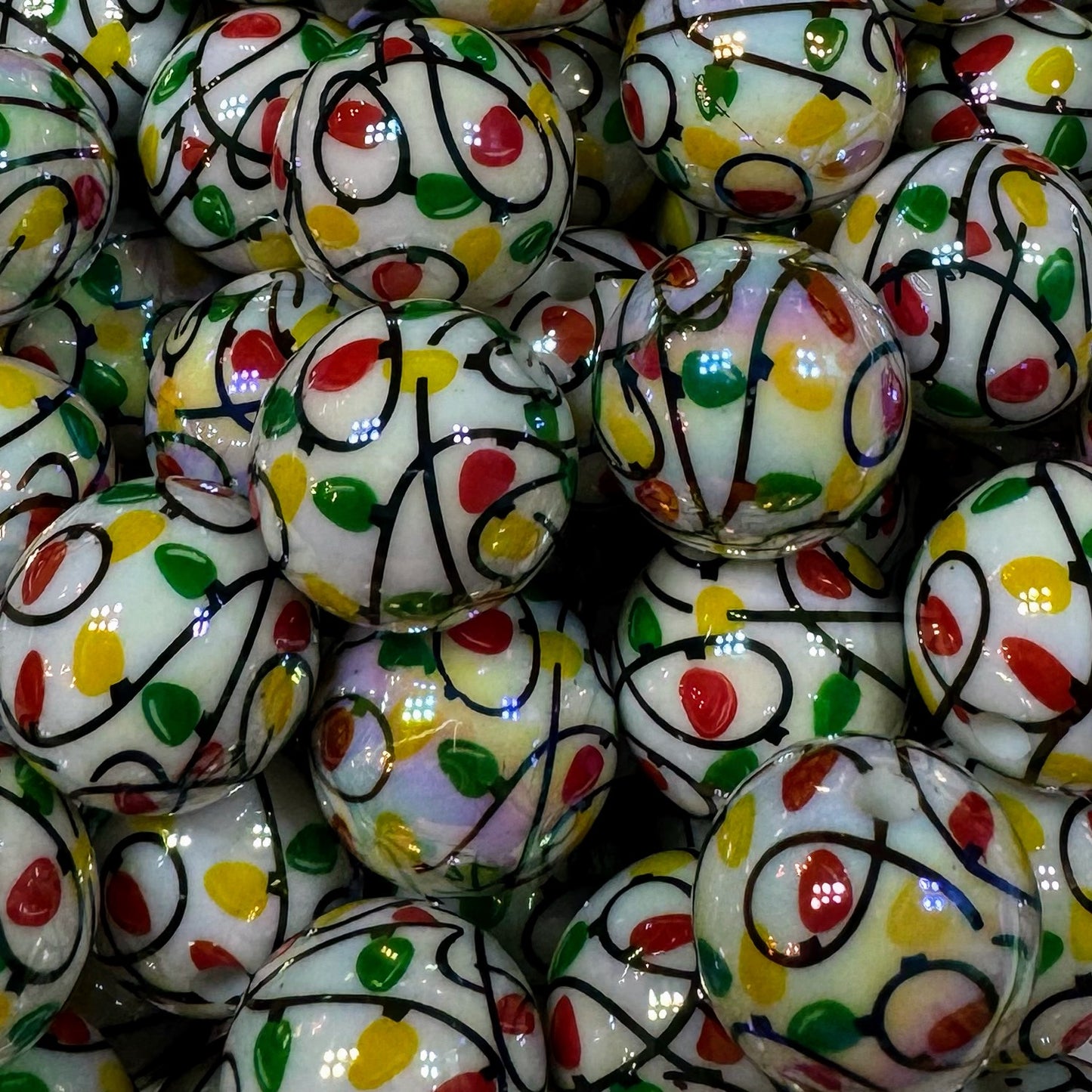 16mm Christmas Lights Acrylic Bead