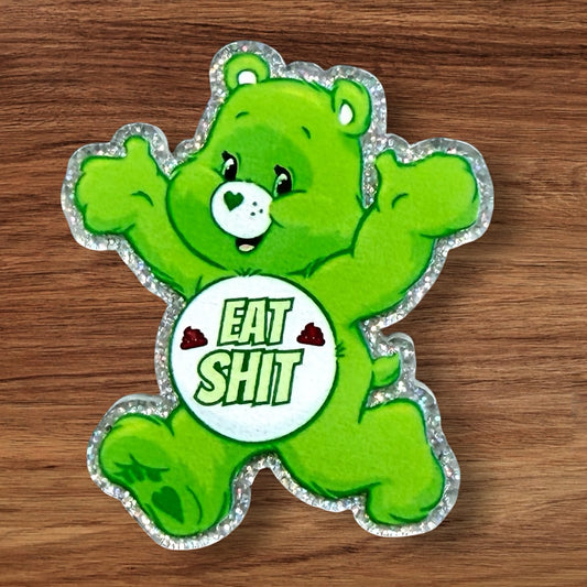 Green Swear Bear Acrylic Flatback