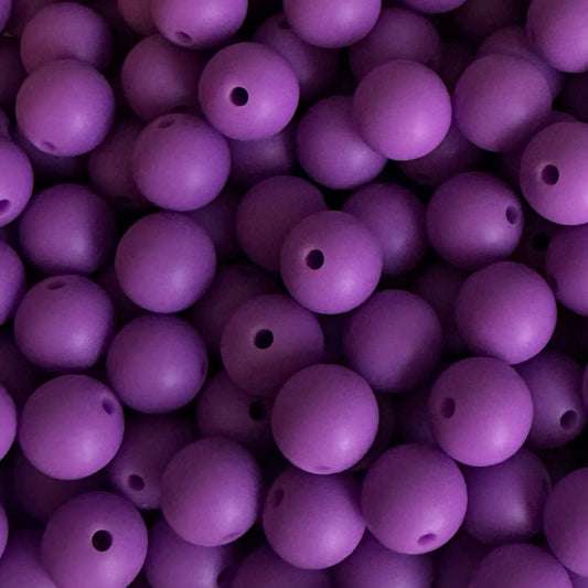 15mm Classic Purple Silicone Bead