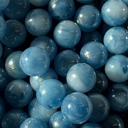 16mm Blue Luster Acrylic Bead