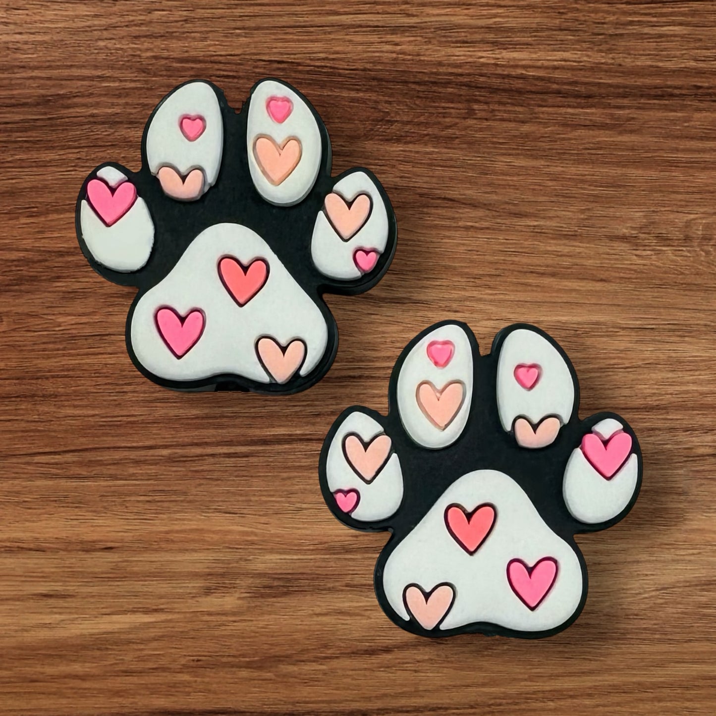 Paw Print With Hearts Focal